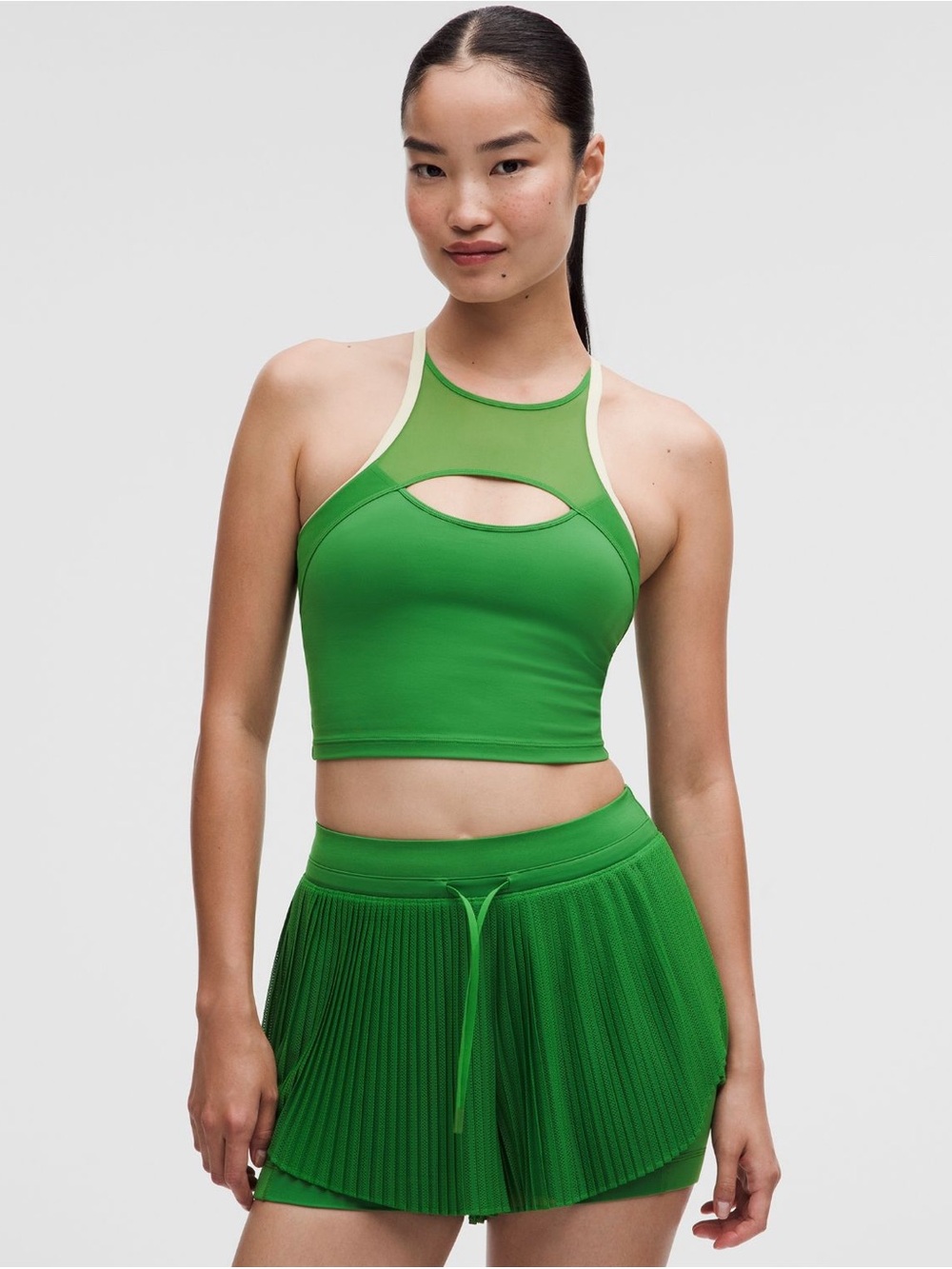 Lululemon Ace Advantage Mesh-Panel Tennis Tank Top (Chameleon/Light Ivory in M)